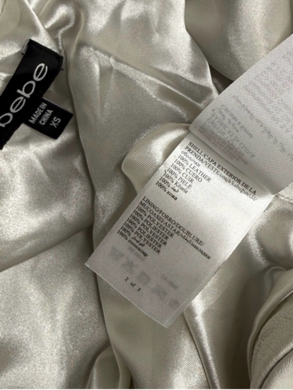 bebe Cream Cropped Leather Jacket - Picture 8 of 13